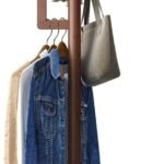 Coat Rack Freestanding, Bamboo Cactus Coat Stand, Adjustable Height Wooden Coat Tree with 6 Hooks, kids coat rack, Used In The Bedroom Living Room, Office To Hang Clothes, Hats, Bags